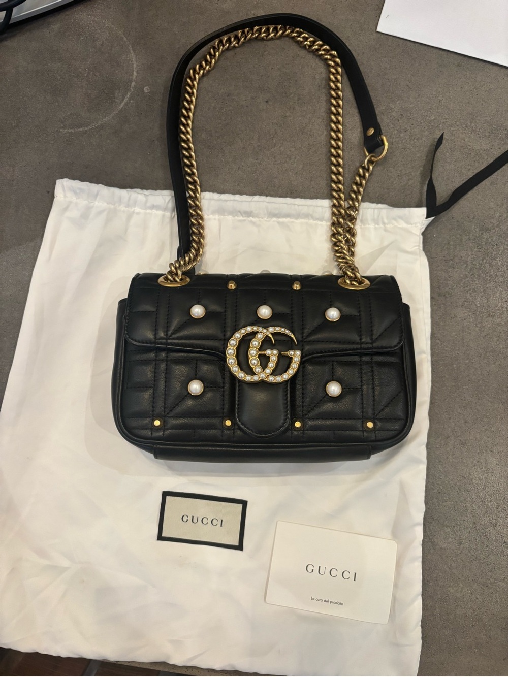 Gucci GG Marmont Pearl Matelasse Shoulder/Crossbody Bag